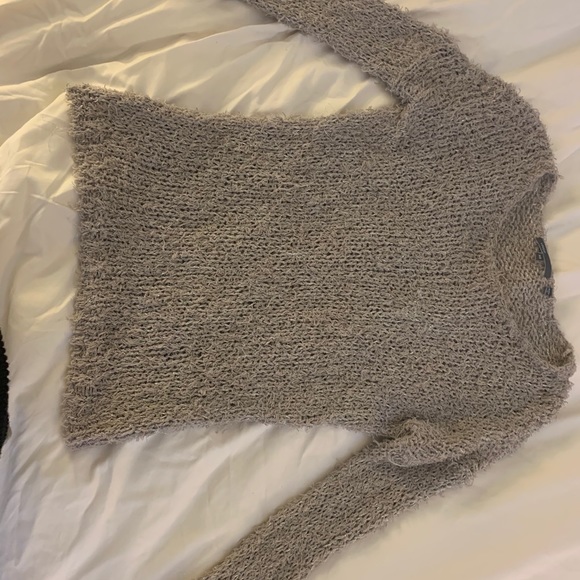 Grey Eyelet Vince Sweater - Picture 2 of 3